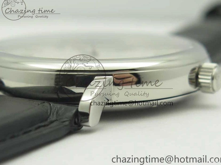 MIROTIME 0203 Supportive Portofino Automatic SS AF 1:1 Best Edition White Dial on Black Croco Leather Strap A 7184